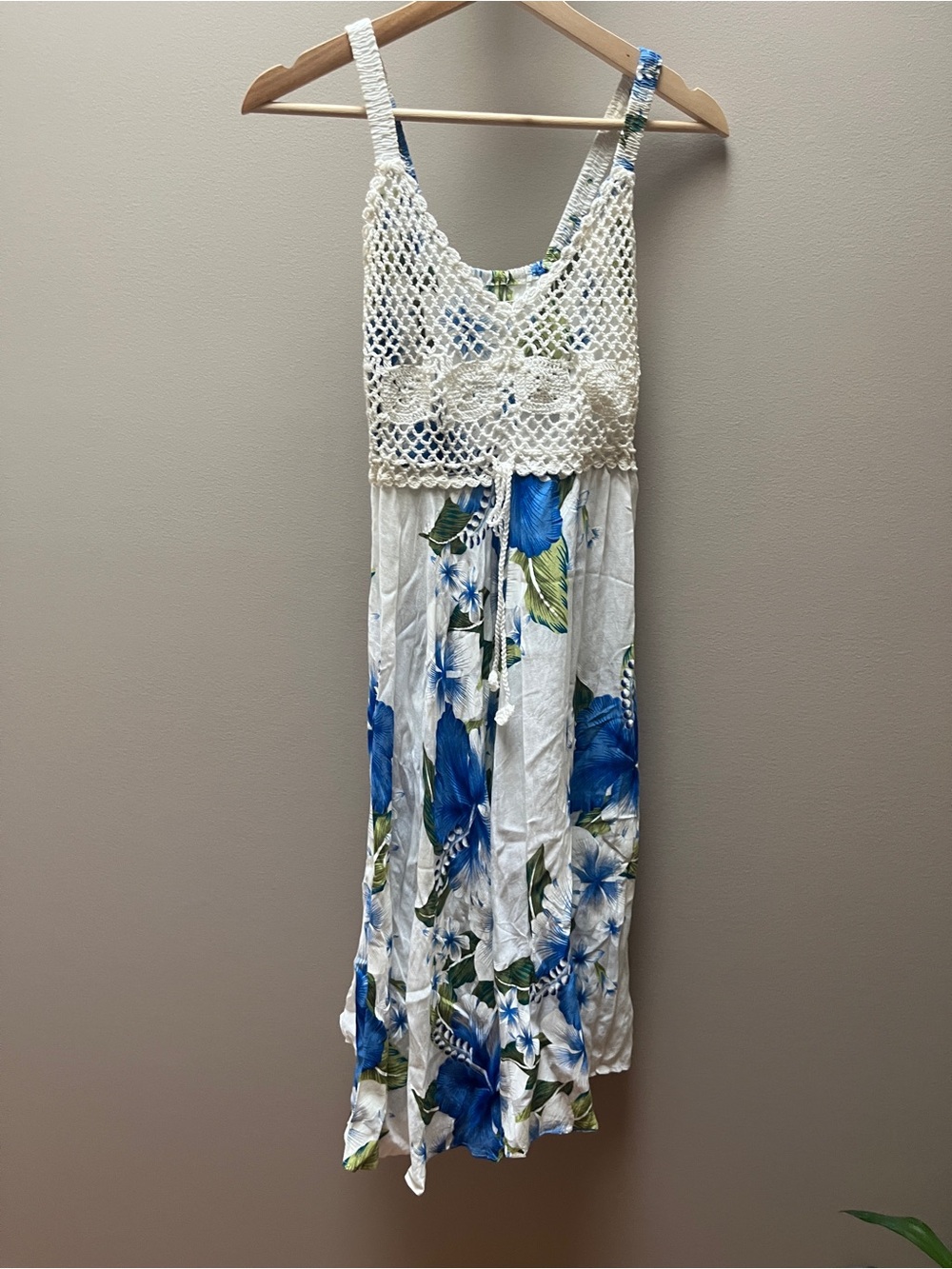 White and Blue Floral Summer Dress